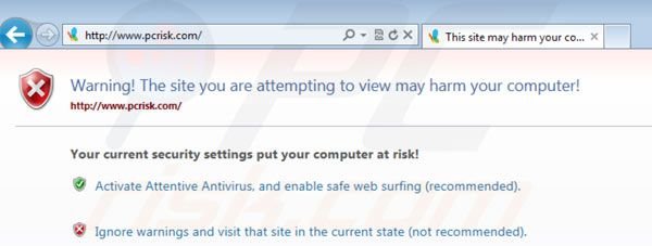 Attentive Antivirus blocca gli Internet browser