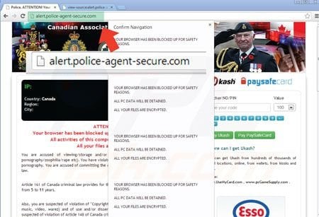 Browser locker ransomware mentre usa cloudflare alert police agent secure