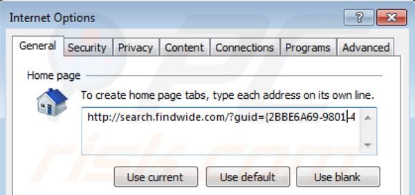Rimuovere search.findwide.com dalla homepage di Internet Explorer