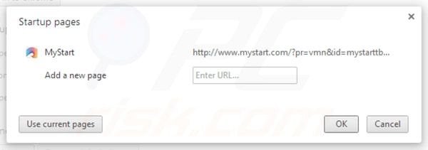 Rimuovere mystart.com dalla homepage di Google Chrome 
