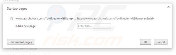 Rimuovere searchshock.com dalla Google Chrome homepage