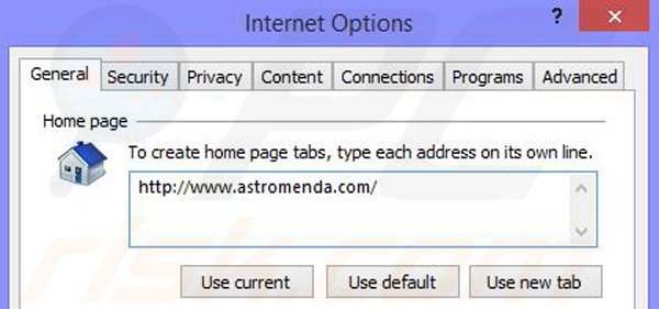 Rimuovere Astromenda.com dai componenti aggiuntivi di Internet Explorer step 2