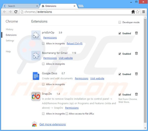 Rimuovere websearch.fixsearch.info da Google Chrome