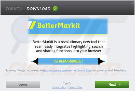 bettermarkit adware installer sample 2
