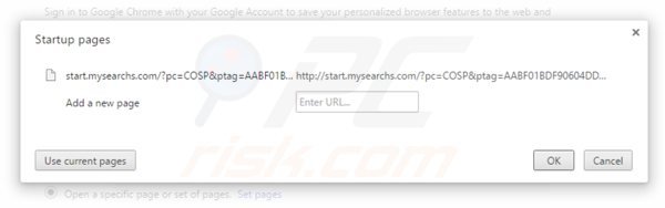 Rimuovere start.mysearchs.com dalla Google Chrome homepage