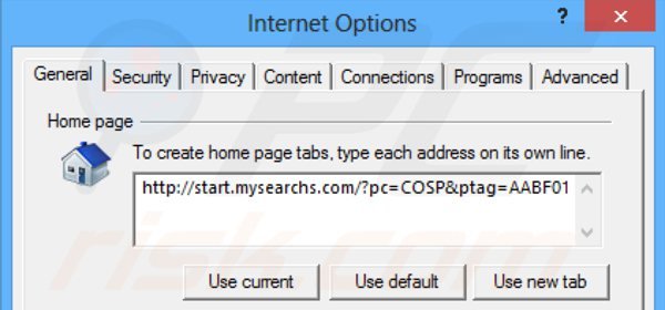 Rimuovere start.mysearchs.com dalla Internet Explorer homepage