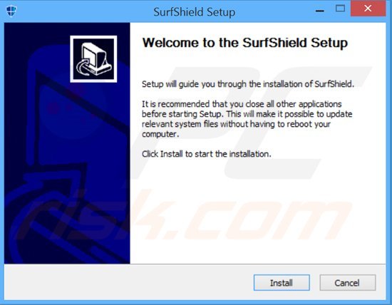 SurfShield adware setup di installazione