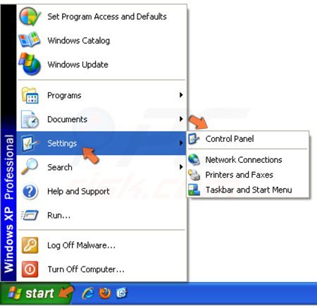 attivare un account utente in Windows XP step 1 -accedere al pannello di controllo