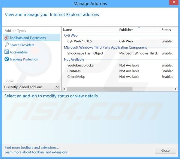 Rimuovere Browser Extension adware da Internet Explorer step 2