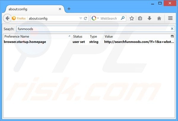 Rimuovere searchfunmoods.com dal motore di ricerca di Mozilla Firefox 