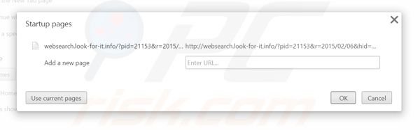 Rimuovere websearch.look-for-it.info dalla Google Chrome homepage