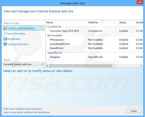 Rimuovere MobilePCStarterKit da Internet Explorer step 2