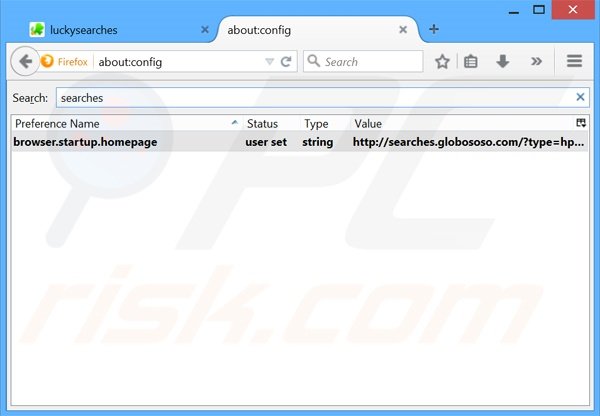 Cambia il tuo motore di ricerca predefinito searches.globososo.com da Mozilla Firefox