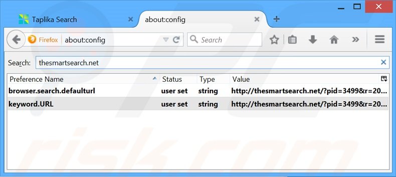 Cambia il tuo motore di ricerca predefinito thesmartsearch.net da Mozilla Firefox 