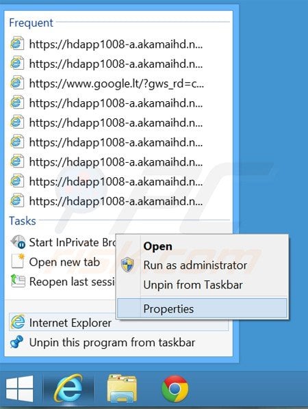 Aggiustare il collegamento rapido a Internet Explorer: step 1