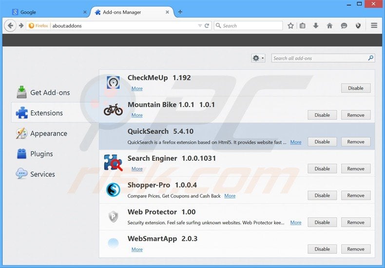 Rimuovere i reindirizzamenti di Xtab da Mozilla Firefox 