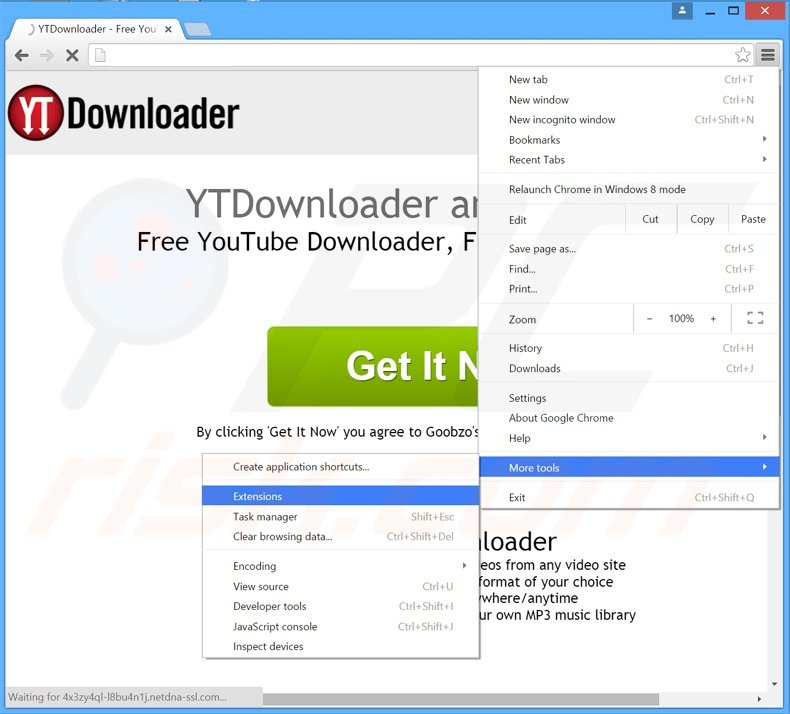 Rimuovere ytdownloader da Google Chrome step 1