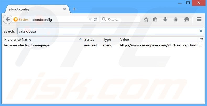 Cambia il tuo motore di ricerca predefinito cassiopesa.com da Mozilla Firefox 