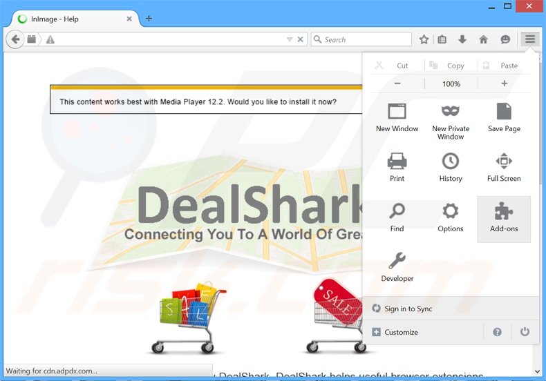 Rimuovere DealShark adware da Mozilla Firefox step 1