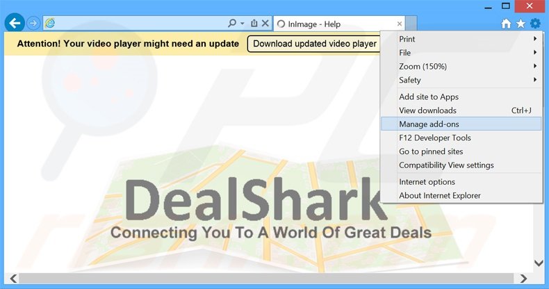 Rimuovere DealShark adware da Internet Explorer step 1