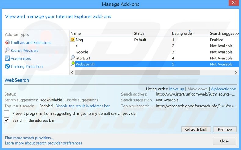 Cambia il motore di ricerca predefinito netmahal.com da Internet Explorer 