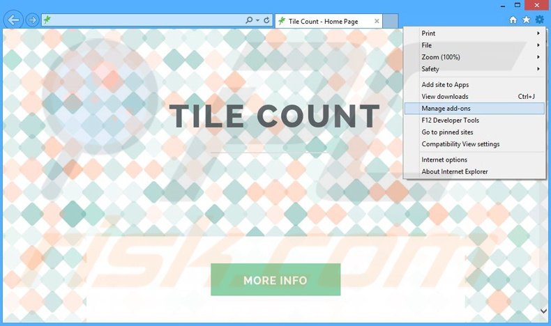 Rimuovere Tile Count adware da  Internet Explorer step 1