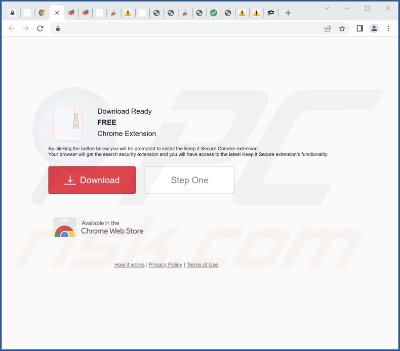 Sito web che promuove il dirottatore del browser Keep Secure Search