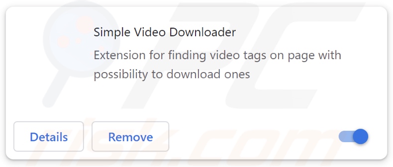 Estensione adware Simple Video Downloader