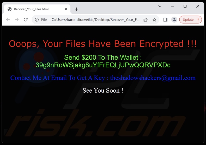 BlackSkull ransomware file di testo (Recover_Your_Files.html)