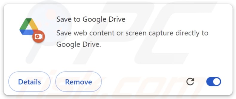 Estensione falsa del browser Save to Google Drive