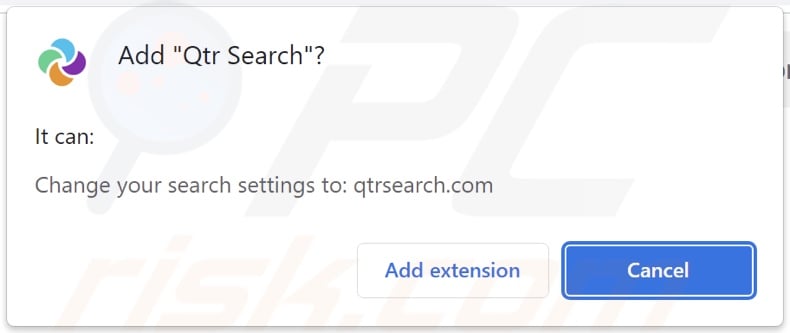 Autorizzazioni richieste dal dirottatore del browser Qtr Search