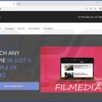 Sito web di promozione di adware Filmedia (campione 1)