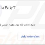 Screenshot dei permessi richiesti dalle estensioni del browser di cookie stuffing (Netflix Party)
