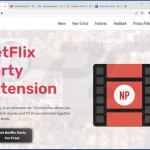 Screenshot di siti Web utilizzati per promuovere le estensioni del browser di cookie stuffing (Netflix Party) 1
