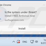 Screenshot di notifiche/annunci forniti dal sito web ourhugenews[.]com 1