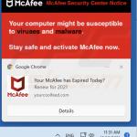 Schermate delle pubblicità fornite dal sito web yourcoolfeed[.]com (esempio 1)