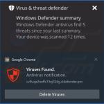 Annuncio consegnato dalla pagina web della famiglia Defender 3