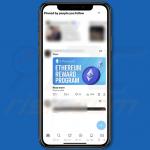 X post (tweet) che promuove la truffa Ethereum (ETH) Reward Program 2