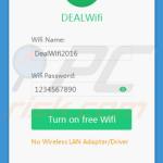 Deceptive browser-hijacking Deal Wifi application