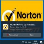 Norton Subscription Has Expired Today truffa pop-up promossa tramite notifiche del browser (esempio 1)