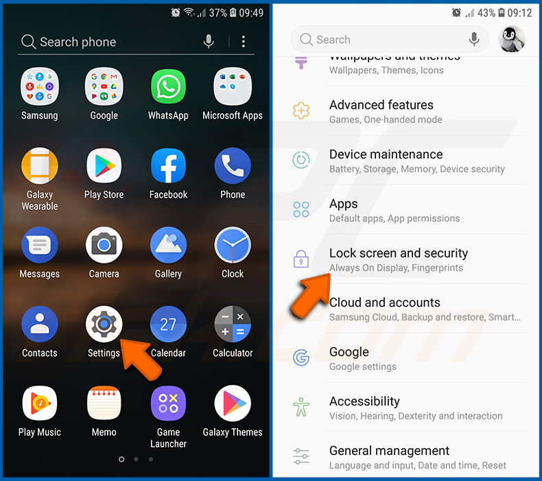 Disabilitazione delle applicazioni Android con privilegi di amministratore (passaggio 1)