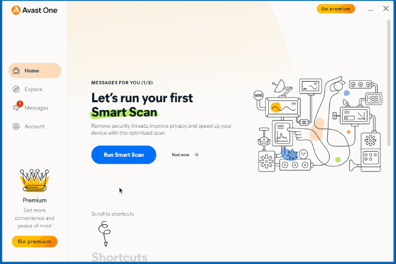 Aspetto di Avast One (GIF)