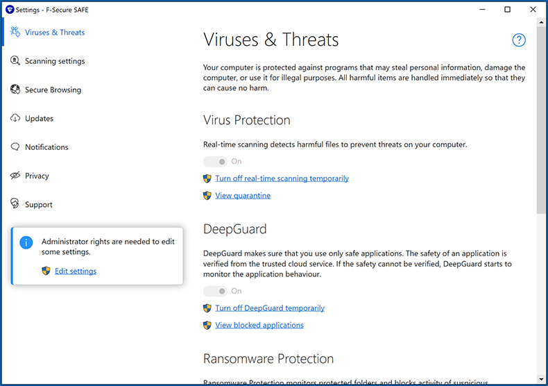 F-Secure Anti-Virus protezione da virus e minacce