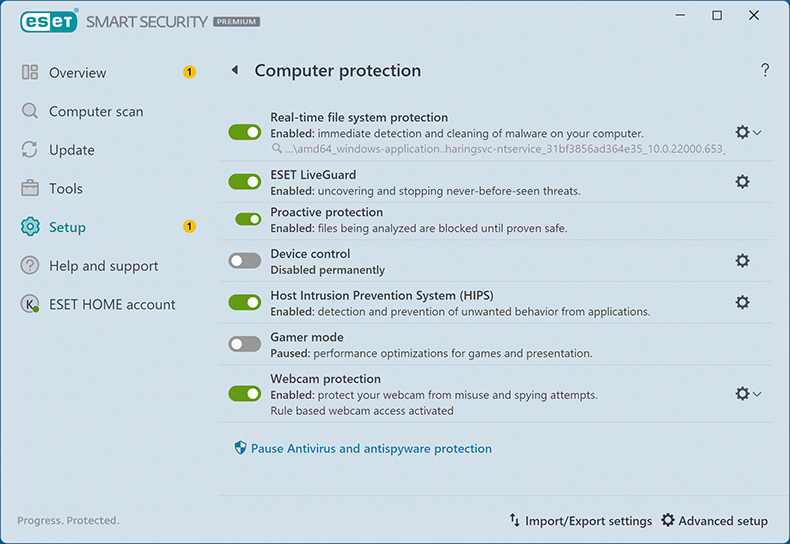 Protezione del computer antivirus ESET NOD32