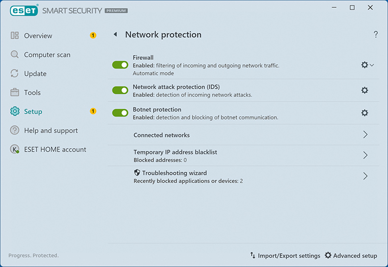 Protezione di rete antivirus ESET NOD32