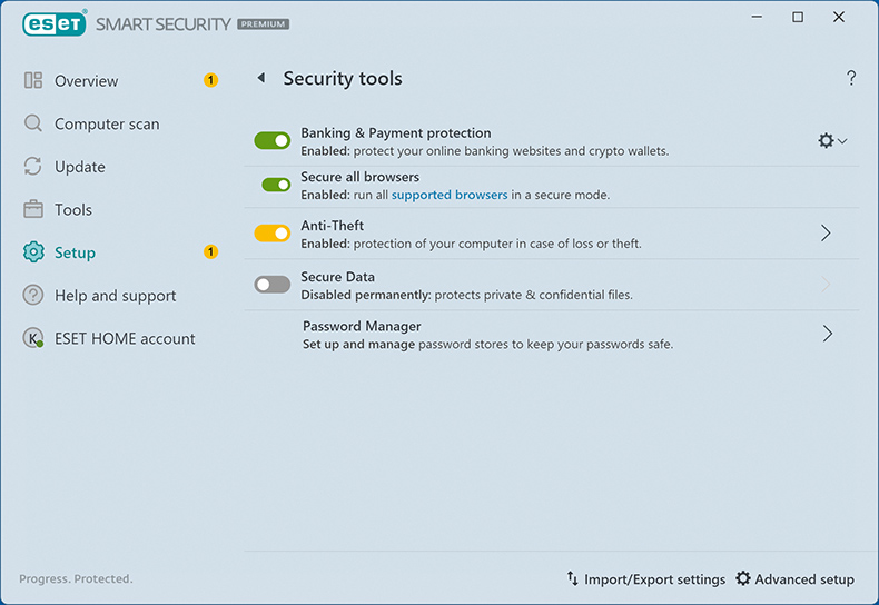 Strumenti di protezione antivirus ESET NOD32