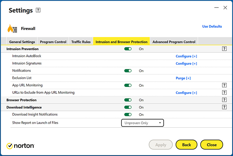 Protezione della navigazione Web Norton AntiVirus Plus