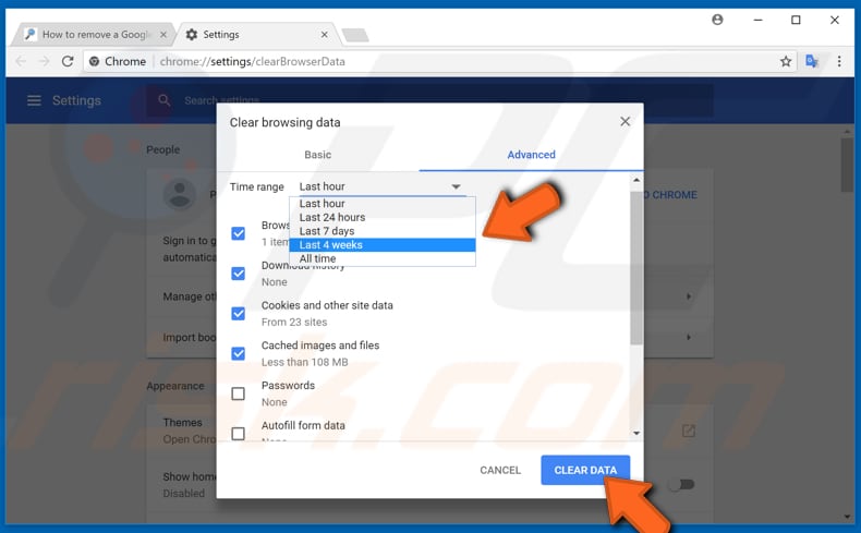 make your google chrome faster by clearing browsing data step 2