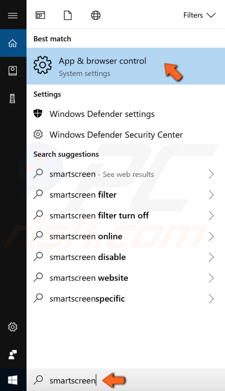 disabilitare Windows SmartScreen passaggio 1