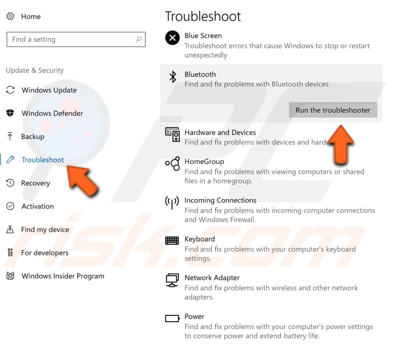 eseguire lo strumento di risoluzione dei problemi di Windows passaggio 2